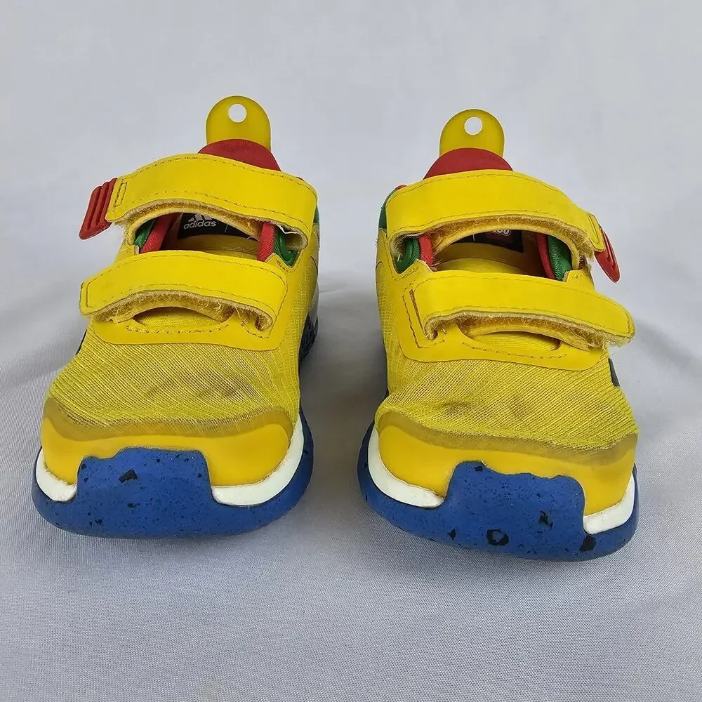 Adidas Lego Sport Baby Boys Shoes Size:6K, Yellow,Green,Red,and BlackStripe Logo